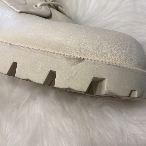 NWT Sam Edelman Garrett Platform Lace-Up Leather Combat Boot, Off White, Size 11 - Picture 14 of 16